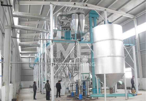 corn flour milling plant full view