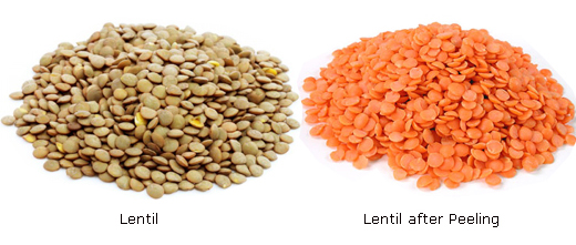 lentil peeling process